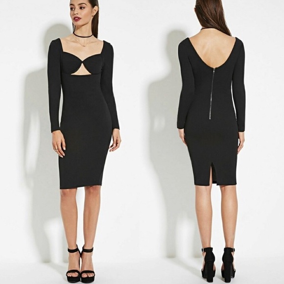 Tiger Mist Dresses & Skirts - NWT Elegant Long Sleeve Black Dress Cutout Size S